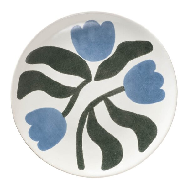 Broste Copenhagen Dora tallerken 26 cm Dusty Blue/Agave Green