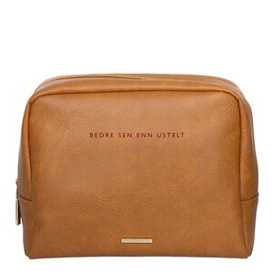 Pictureit Toalettmappe bedre sent enn utstelt 24x20x10 cm cognac brun