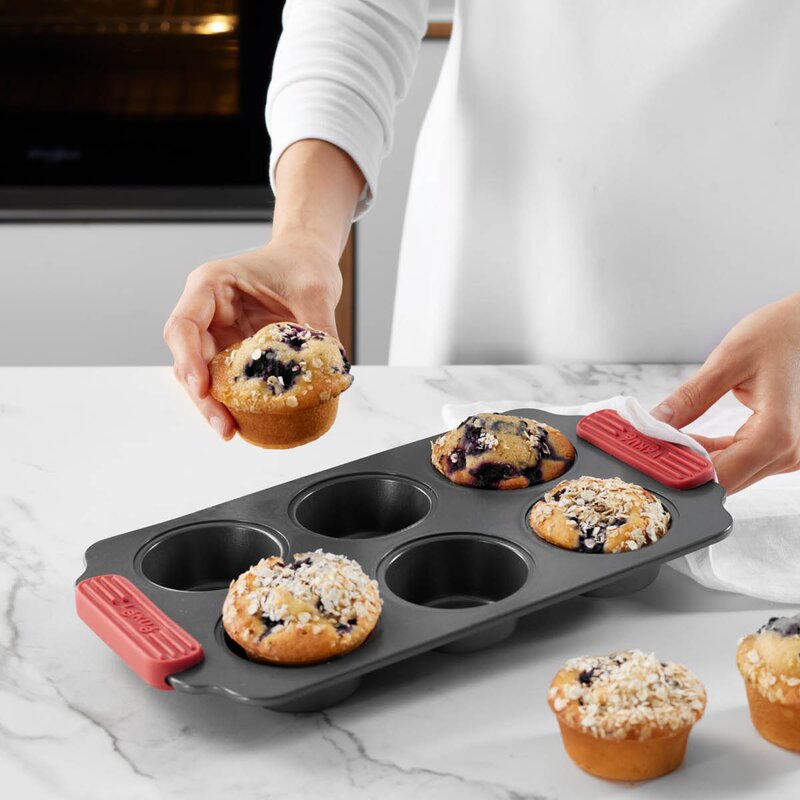 Lékué Bakeform for muffins 6 hull 36x18 cm keramisk non-stick