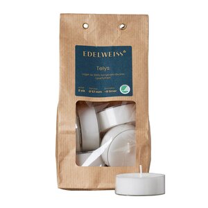 Edelweiss Telys store 8 stk hvit