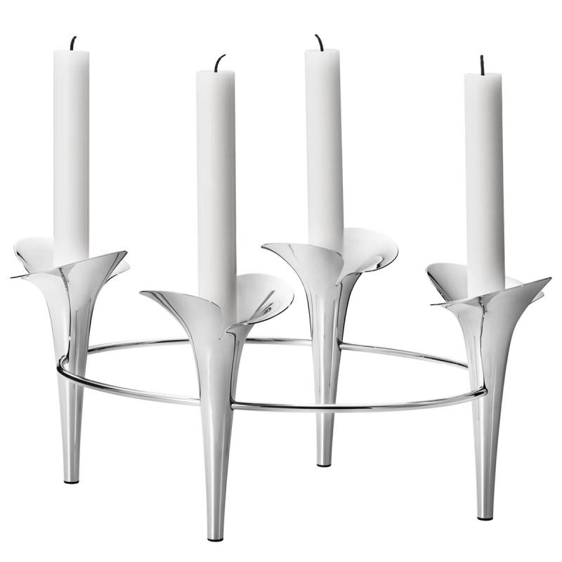 Georg Jensen Bloom Botanica lysestake 4 lys sølv