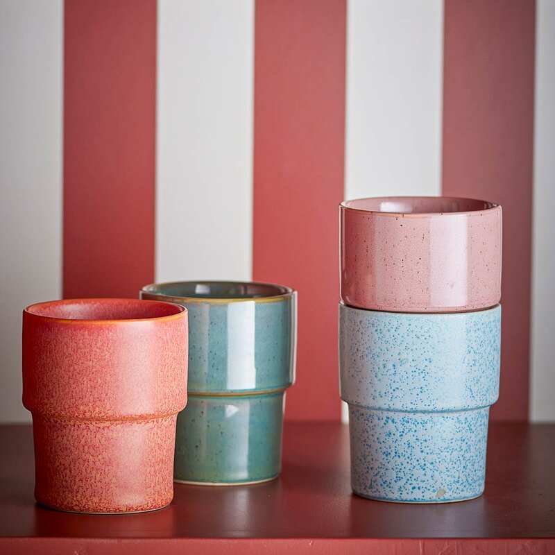 Bloomingville Kopp Ewan 15 cl 4 stk rosa