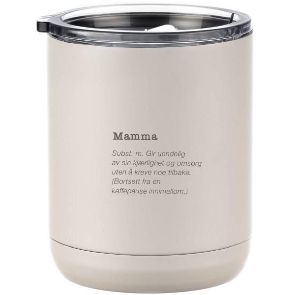 Pictureit Termokopp m/hank Mamma m/beskrivelse 33 cl hvit