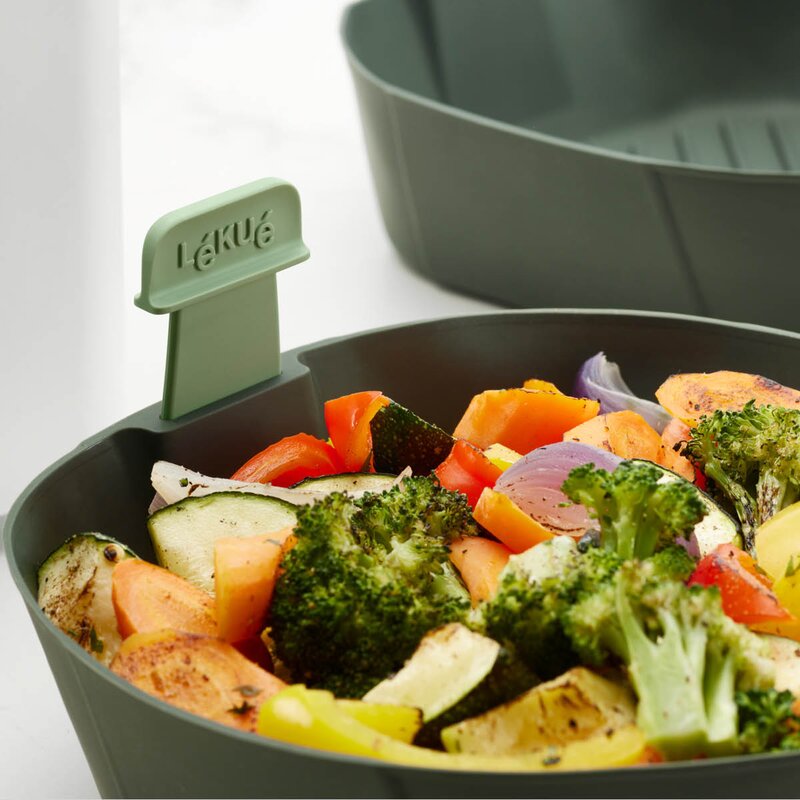 Lékué Silikonkurv L til airfryer 22x22 cm grå