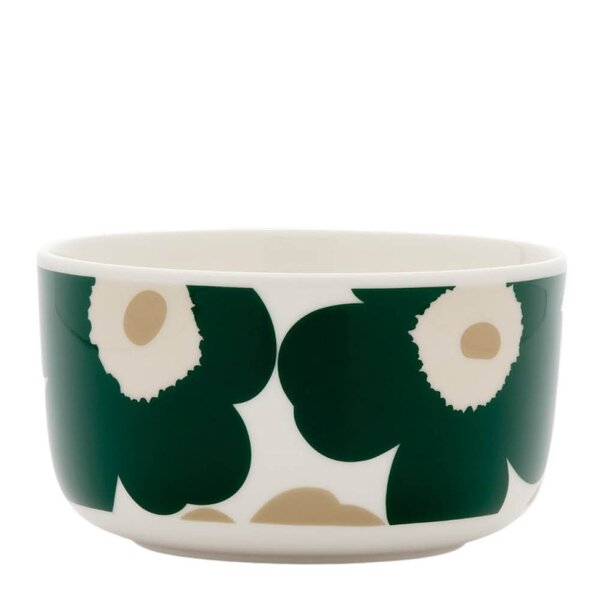 Marimekko Oiva Unikko skål 50 cl hvit/beige/grønn
