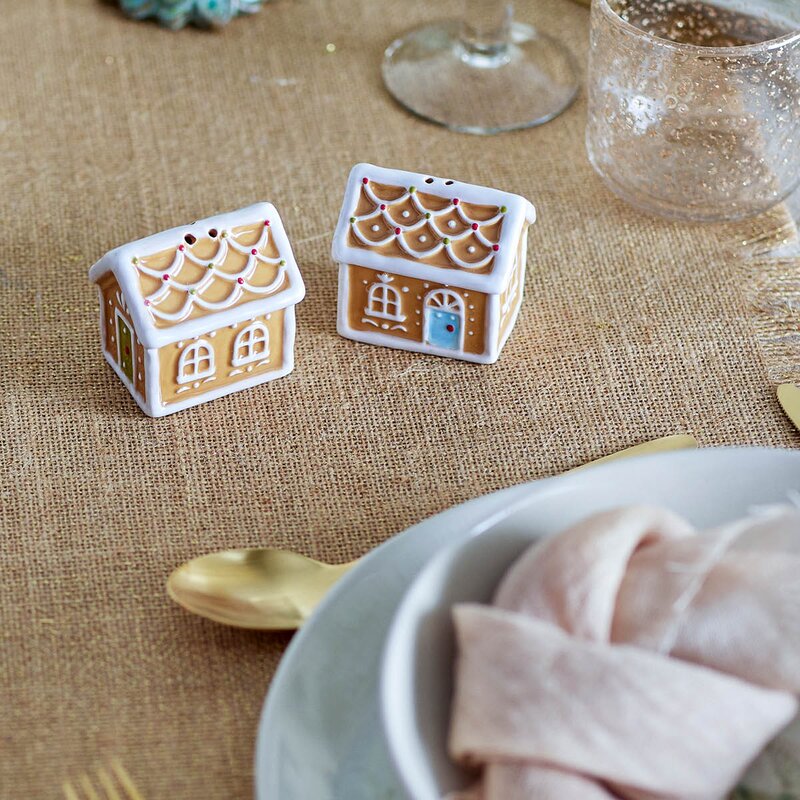 Bloomingville Ginnie salt-og pepperbøssesett 6x6 cm pepperkakehus