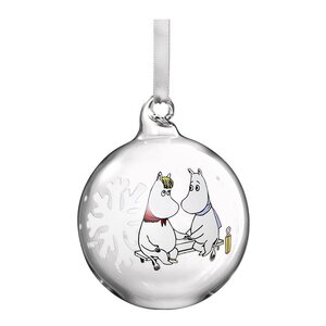 Muurla Mummi julekule 7 cm snøfnugg hvit