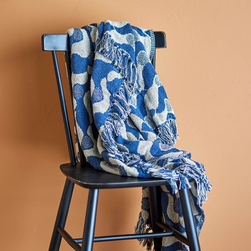 Creative Collection Pledd Santena 160x130 cm blå