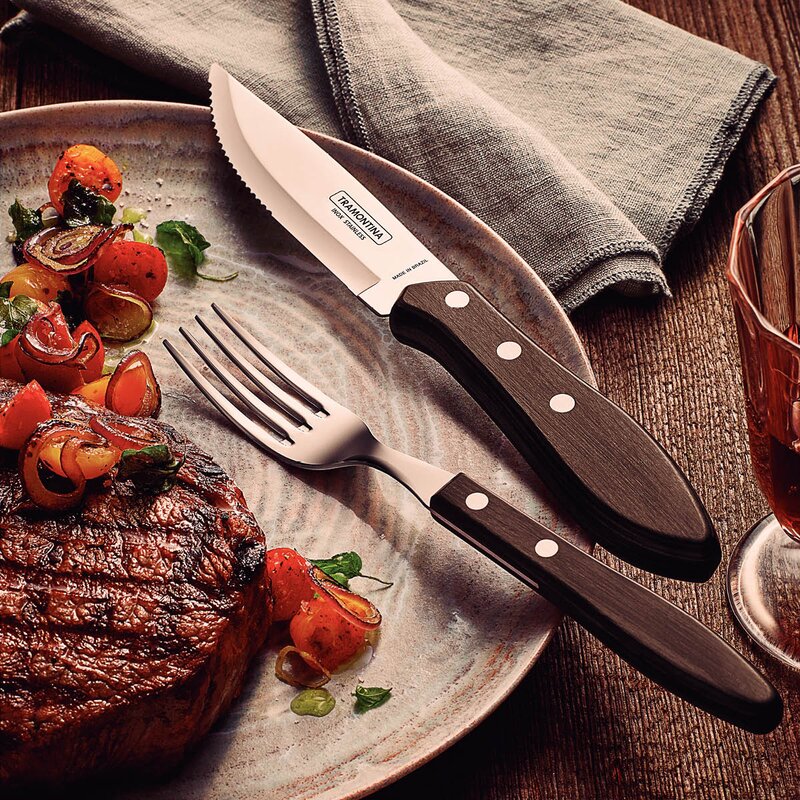 Tramontina BBQ by Hellstrøm biffbestikk 8 deler mørk brun