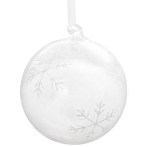 Magnor Julekule med snø stjerne sølv 12 cm