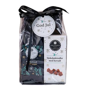 Amundsen Spesial Vintergave Kaffestund 250g og sjokoladetrøfler havsalt 100g
