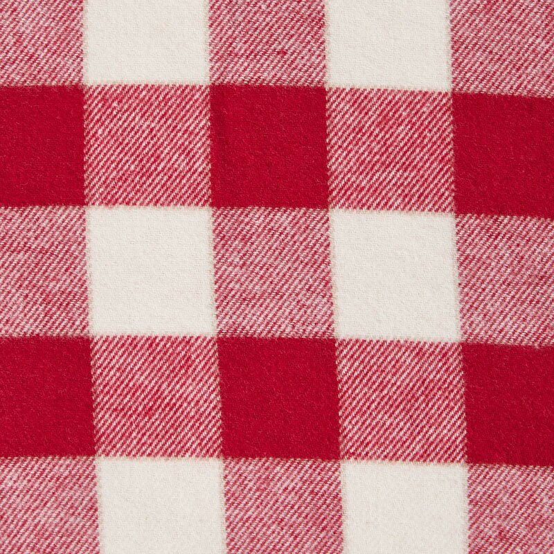 Lexington Putetrekk flanell 50x90 cm rutete rød/lys beige