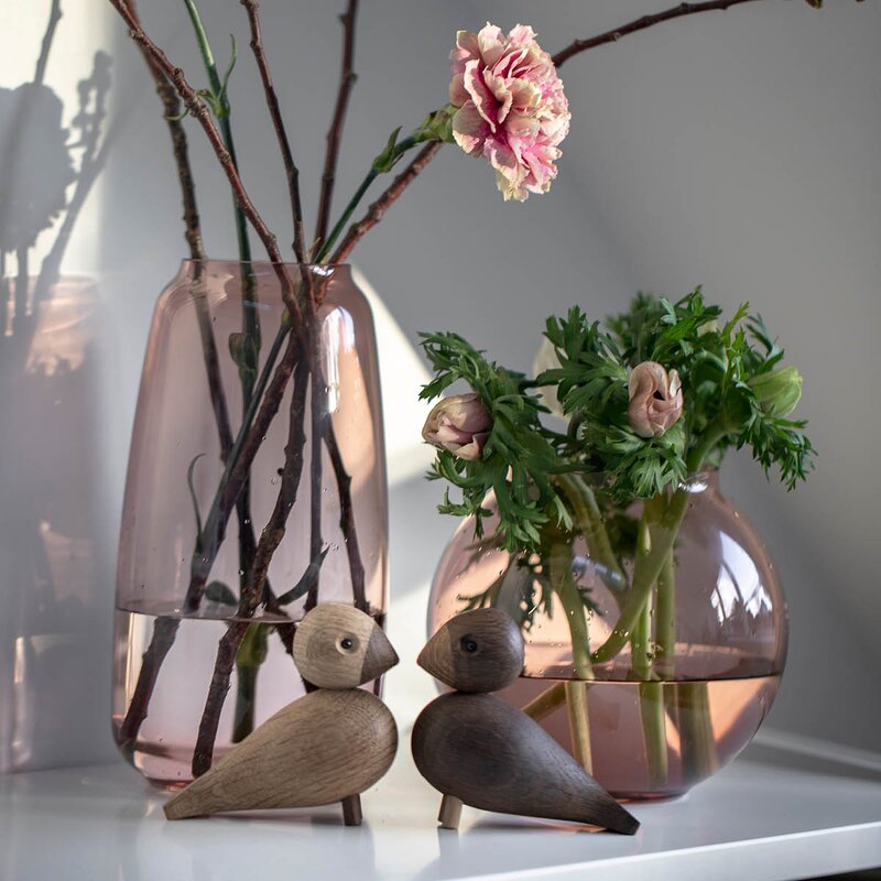 Kay Bojesen Denmark Lovebirds røkt eik/eik 9 cm 2 stk
