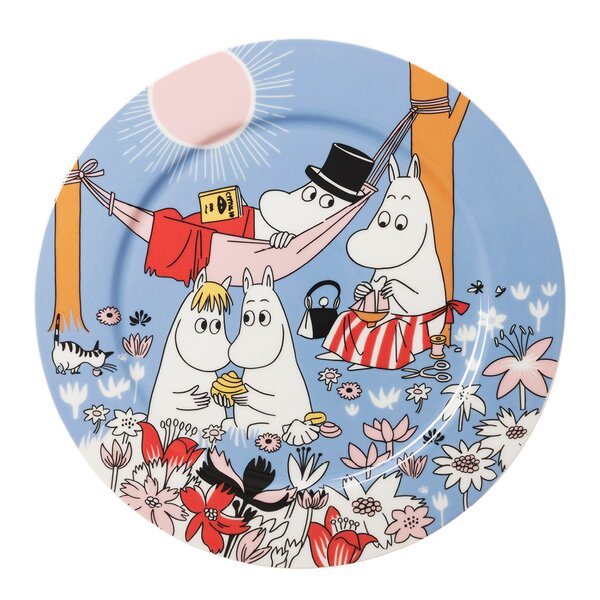 MoominArabia Mummi serveringsfat 30 cm Familietid blå 80 år