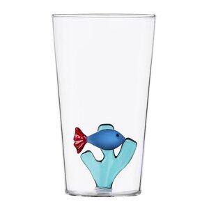 Ichendorf Milano Marine garden longdrinkglass 45 cl blå fisk i petrol tang