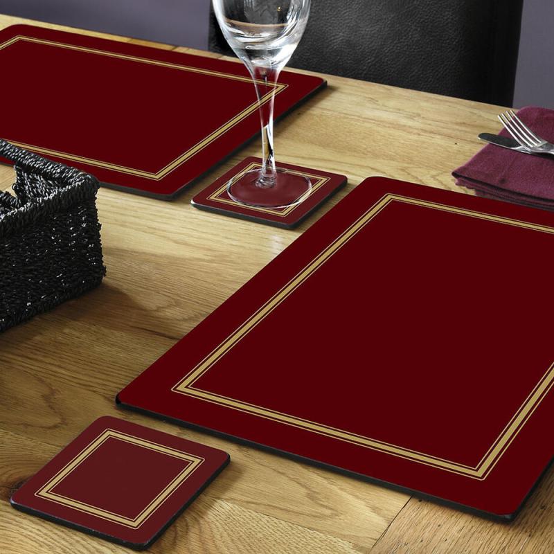 Pimpernel Classic bordbrikke 40x30 cm 4 stk vinrød