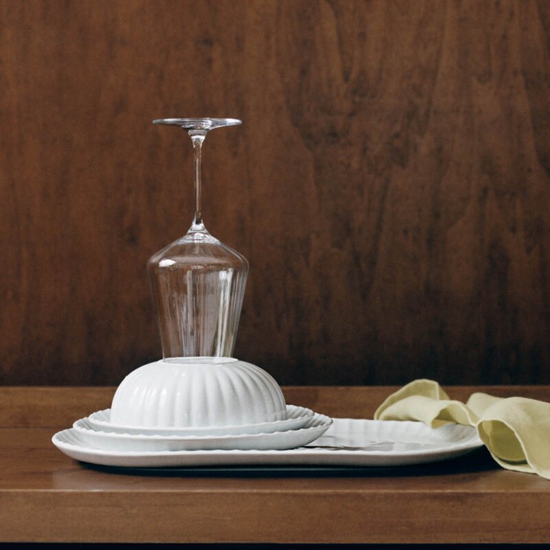 Georg Jensen Bernadotte coupe tallerken 27,5 cm hvit