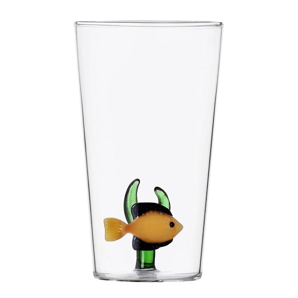 Ichendorf Milano Marine garden longdrinkglass 45 cl gul fisk i grønn tang
