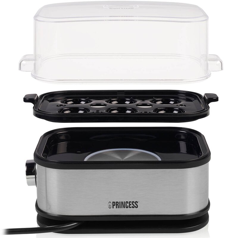 PRINCESS Eggekoker 6 egg 400W rustfritt stål