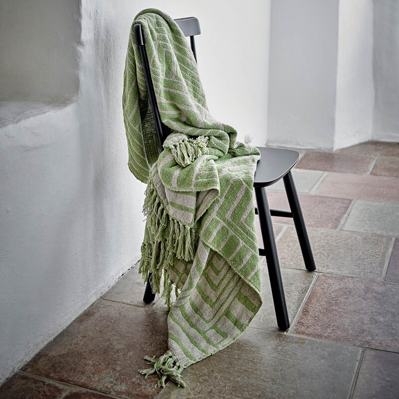 Bloomingville Velva pledd 160x130 cm grønn