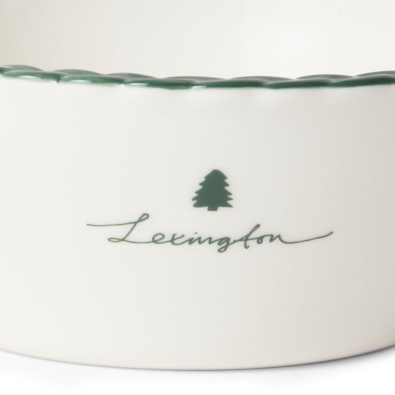 Lexington Holiday skål 14 cm hvit/grønn