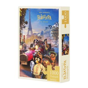 Flåklypa Puslespill 1000 brikker Fra Paris til Pyramidene