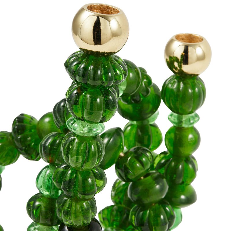 Pols Potten Beads lysestake 38 cm mørk grønn