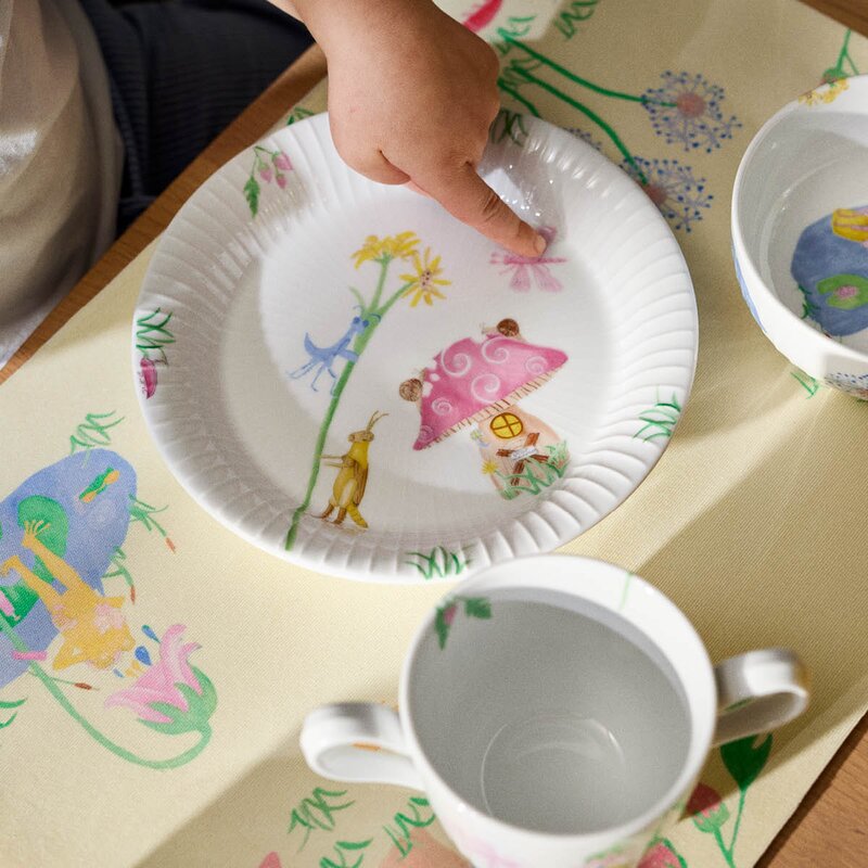 Kähler Hammershøi Kids bordbrikke 43x30 cm hvit m/dekor
