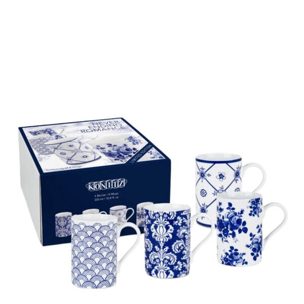 Könitz Gavsett krus 31 cl 4 stk Never Ending Romance