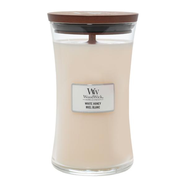 WoodWick Hourglass duftlys stor white honey