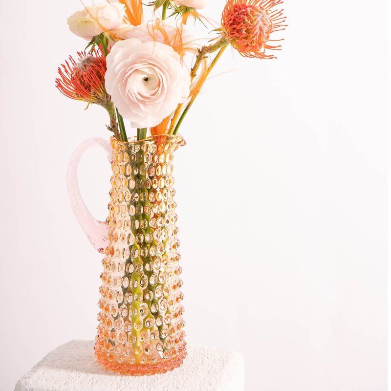 Klimchi Hobnail karaffel 1L Sunrise Rosaline/Amber