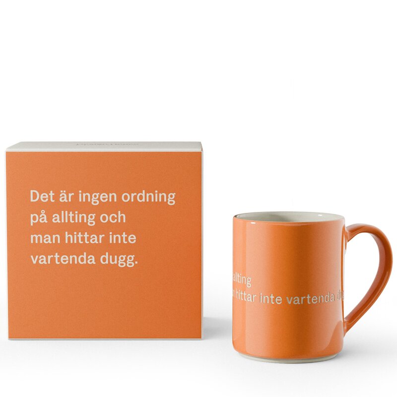 Design House Stockholm Lindgren krus 35 cl "Det är ingen ordning" oransje