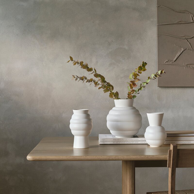 Knabstrup Keramik Tortus Archie No.2 vase 23,5 cm hvit