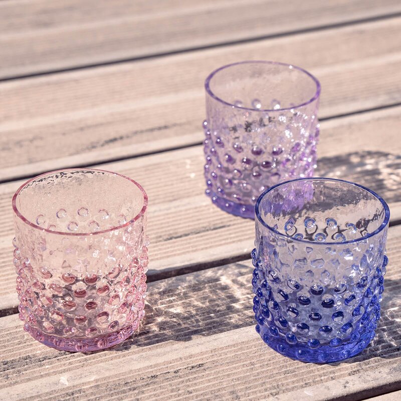 Klimchi Hobnail vannglass 15 cl rosaline