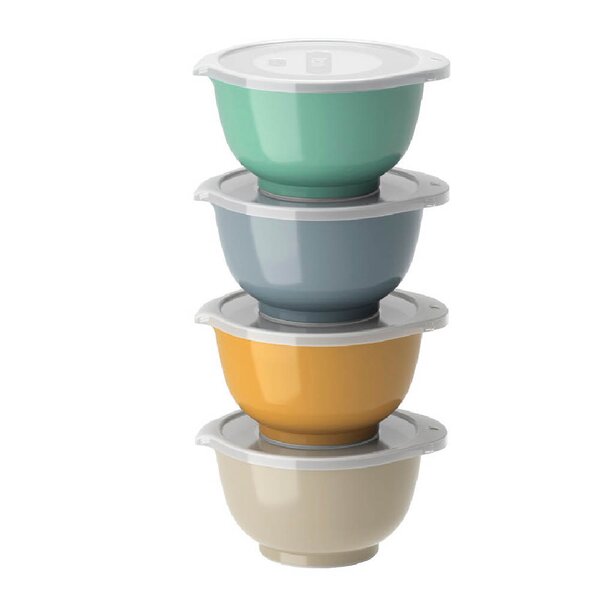 Rosti Margrethe bollesett med lokk 0,5L 4 stk Humus/Curry/Dusty Blue