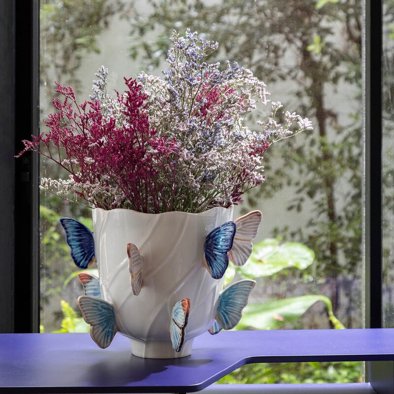 Bordallo Pinheiro Cloudy Butterfly vase 45 cm