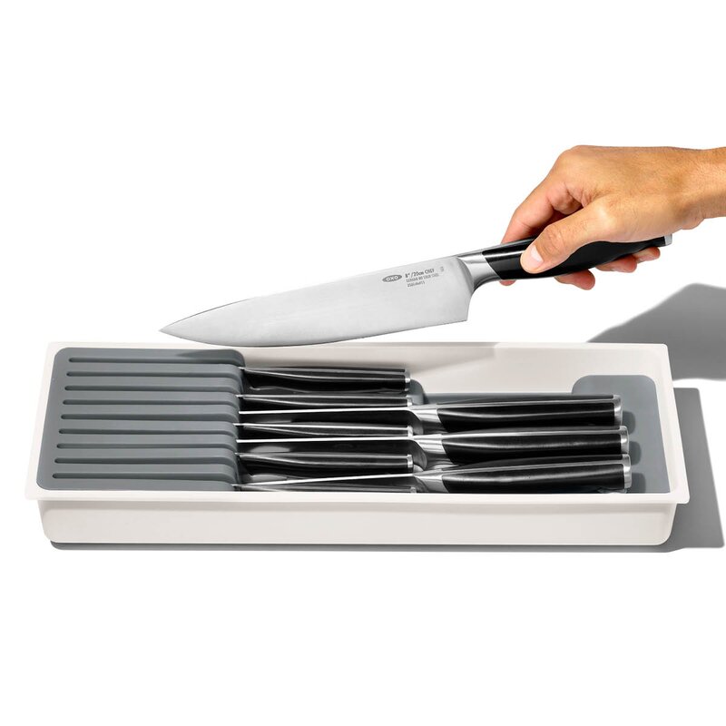 Oxo Knivblokk til skuffer 42x14x6 cm hvit/grå