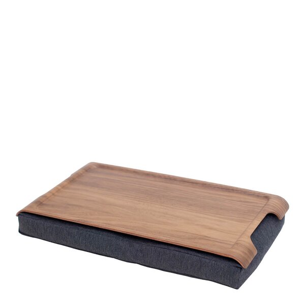 Bosign Laptray knebrett anti-slip 43x23 cm valnøtt/grå 