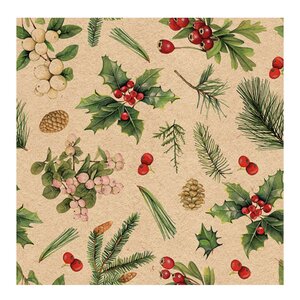 Ambiente Serviett 33x33 cm 20 stk Winter Greenery natur