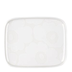 Marimekko Oiva Unikko asjett 15x12 cm hvit