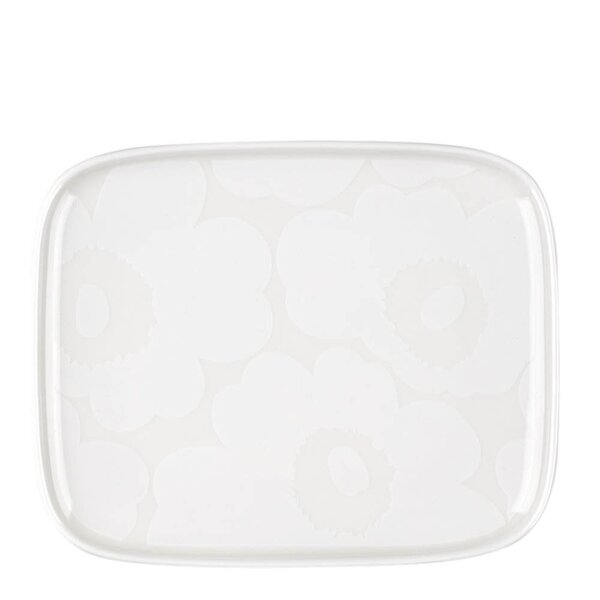 Marimekko Oiva Unikko asjett 15x12 cm hvit