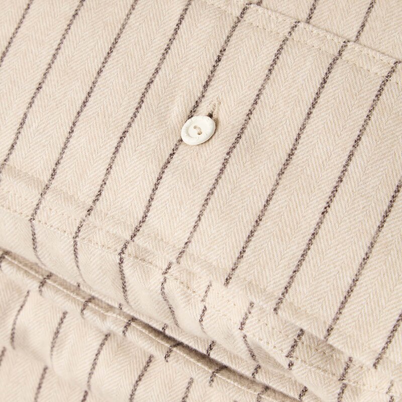 Lexington Sengesett 140x200 cm bomullsflanell smalstripet beige/brown