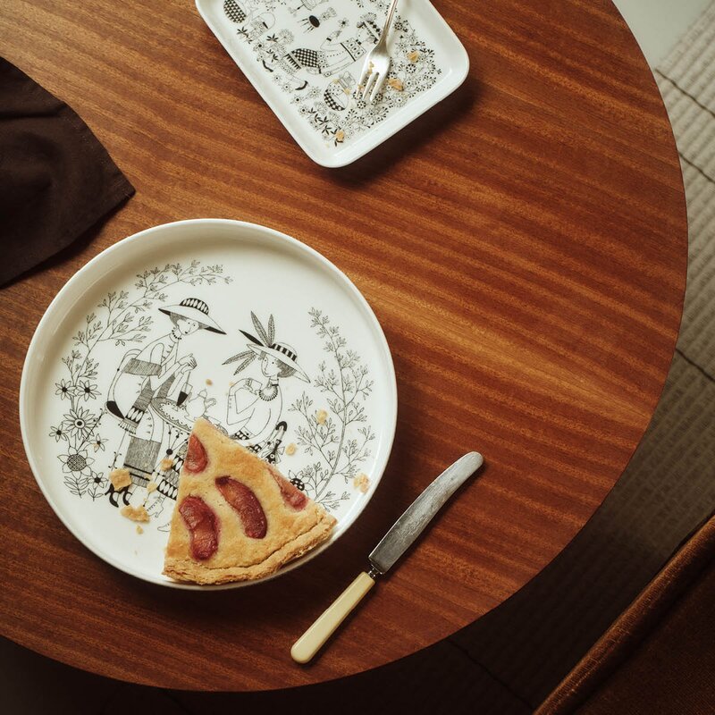 Arabia Emilia tallerken 15x19 cm hvit