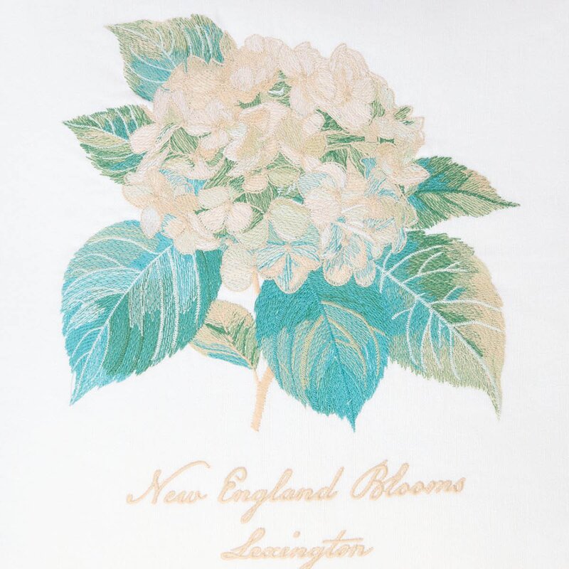 Lexington Putetrekk lin/bomull 50x50 cm blomsterbrodert hvit/grønn