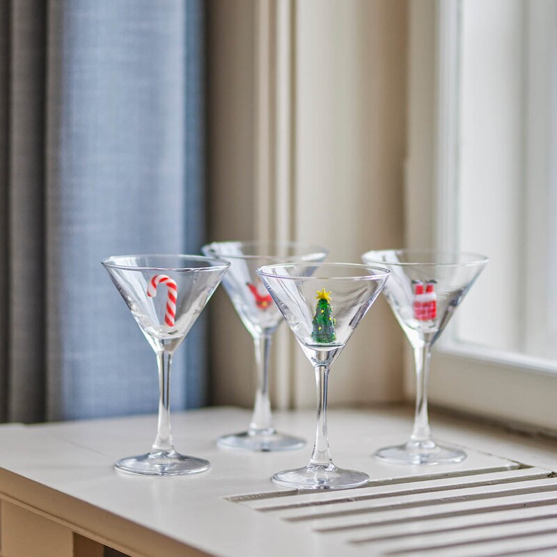 Bloomingville Misa cocktailglass 17 cl 4 stk klar julemotiv
