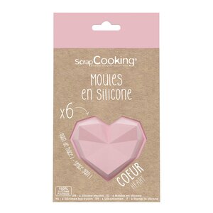 ScrapCooking Love kakeform 6 stk hjerte rosa