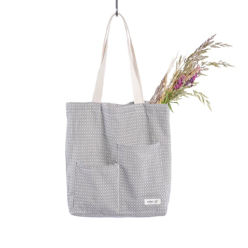 The Organic Company Piqué handlenett 30x35 cm morning grey