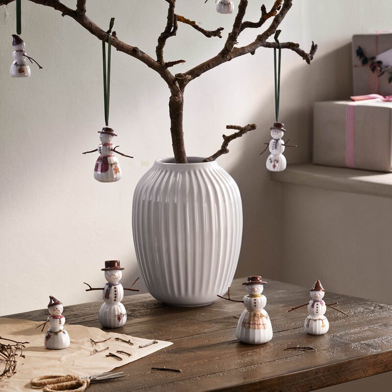 Kähler Hammershøi Christmas figur 2 stk snømann og snøkone hvit