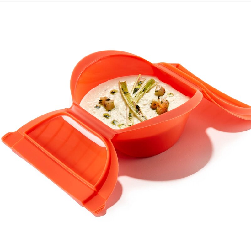 Lékué Dyp dampkoker for mikrobølgeovn 1–2 porsjoner rød