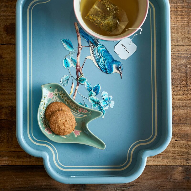 Bloomingville Rosalynde serveringsfat 14 cm fugl grønn